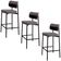 Banqueta Alta Bar Estofada Kit 3 Ella M25 Linho Cinza-preto - Mpozenato
