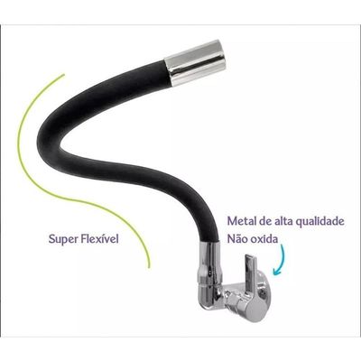 Torneira Gourmet C61 Flexível De Cozinha Preta 1-4 De Volta
