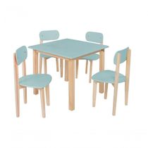 Kit Colore Mesa Com 4 Cadeiras Infantil Menta
