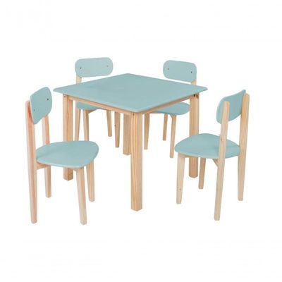 Kit Colore Mesa Com 4 Cadeiras Infantil Menta