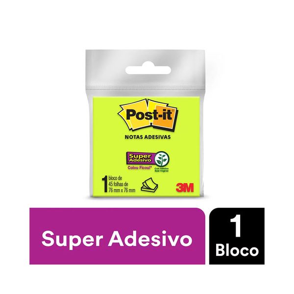 Bloco Adesivo Post It 3M Verde 76x76mm 45 Folhas Bloco Adesivo Post It 3M Verde 76x76mm 45 Folhas