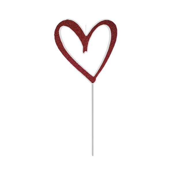 Vela Coração Silver com Glitter Vermelha Vela Coração Silver com Glitter Vermelha
