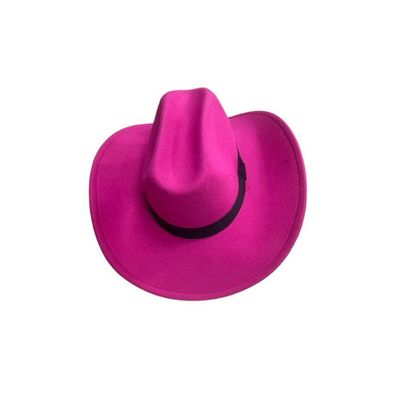 Chapéu De Vaqueiro Ocidental Do Vintage Aba Larga Cavalheiro Jazz Chapéus Cowgirl E Cowboy Cor:pink