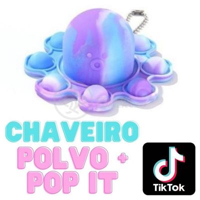 Chaveiro Polvo Reversível Pop It Anti Apertar Tiktok