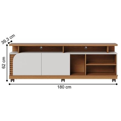 Rack Tvs 75 E 1 Prateleira Florença Freijó Off White Matte