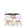 Mesa Moderna Quadrada Eiffel Eames 90cm Preta E 4 Cadeira Leda Ergonomica Moderna Branca