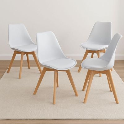 Mesa Moderna Quadrada Eiffel Eames 90cm Preta E 4 Cadeira Leda Ergonomica Moderna Branca