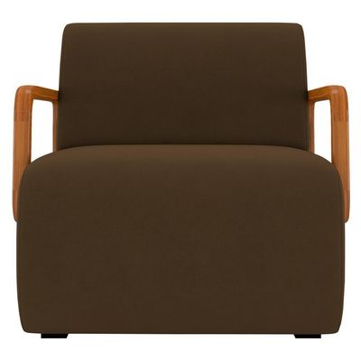 Poltrona Decorativa Orgânica Para Sala Kit 2 Belarus K04 Veludo Marrom - Mpozenato