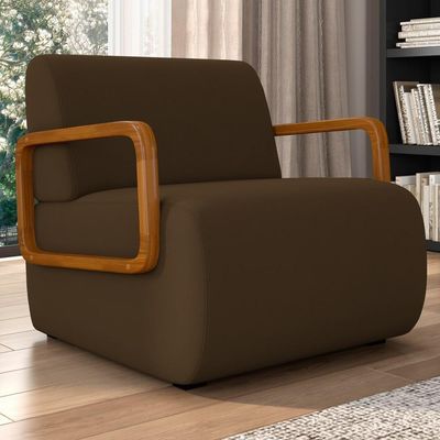 Poltrona Decorativa Orgânica Para Sala Kit 2 Belarus K04 Veludo Marrom - Mpozenato
