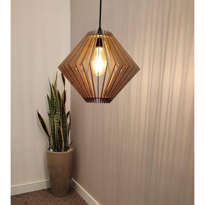 Luminária Teto Tipo Pendente Safira Mdf - Completa Mdf Cru