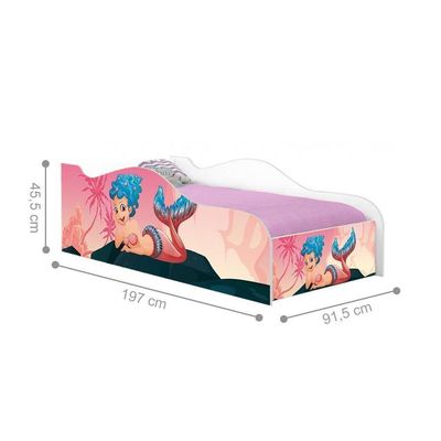Cama Carro Fun Adesivada Sereia Nas Pedras Solteiro