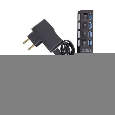 Kit Hub Usb 3.0 Hi-speed C/fonte+cabo P3 C/ 2 Jacks Mic/fone