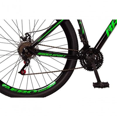 Bicicleta 29 Raider Sport Aço 21 Marchas Freio A Disco Preto+verde
