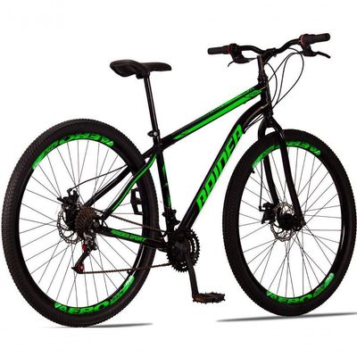 Bicicleta 29 Raider Sport Aço 21 Marchas Freio A Disco Preto+verde