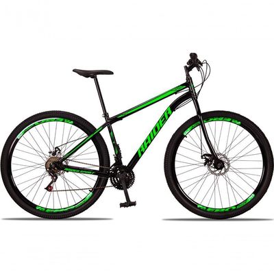 Bicicleta 29 Raider Sport Aço 21 Marchas Freio A Disco Preto+verde