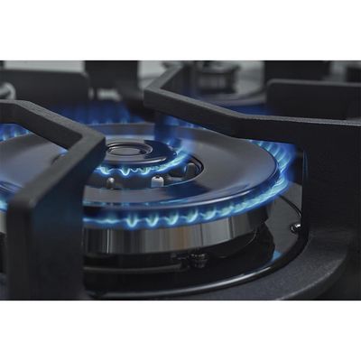 Cooktop 5 Bocas Fischer Infinity Trempe De Ferro Tripla Chama à Gás Mesa De Vidro Preto Bivolt
