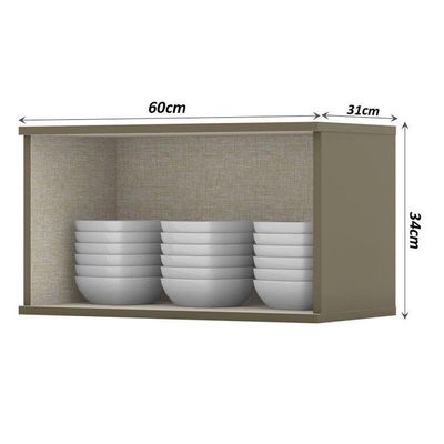 Armário Aéreo évelin 1 Porta Basculante 60 Cm Duna Cristal – Henn