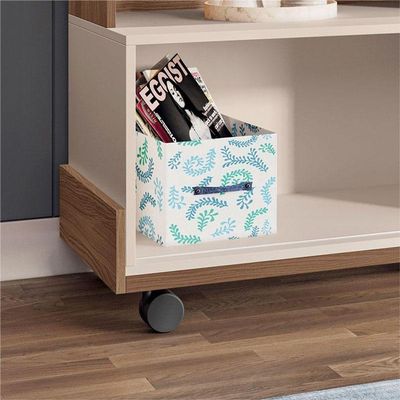 Rack Bancada Para Sala Graci 1.36 Castanho Off White – Hb Móveis
