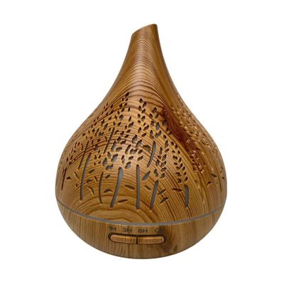 Umidificador Aromatizador Difusor De Aromas Eletrico Luminaria Led Controle Remoto Gota Floresta 500ml Marfim Holdmay