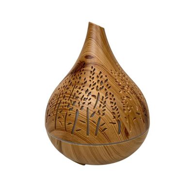 Umidificador Aromatizador Difusor De Aromas Eletrico Luminaria Led Controle Remoto Gota Floresta 500ml Marfim Holdmay