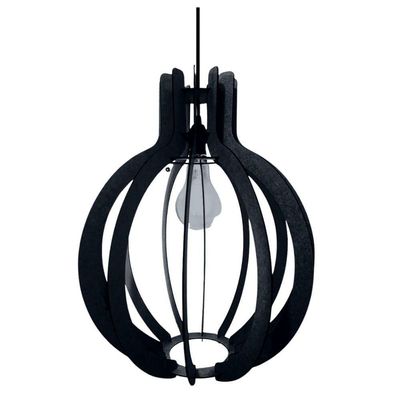 Luminária Teto Tipo Pendente Jupiter Mdf - Completa Cor: Preta