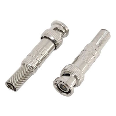 Conector Bnc Macho Com Mola De Parafuso 02 Pçs Cftv Cameras