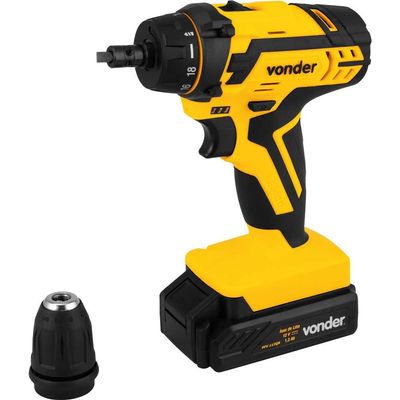 Parafusadeira/furadeira a bateria 12 V fonte bivolt automática PFV 112QR VONDER