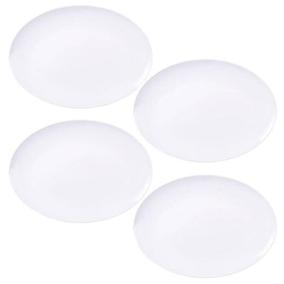 Kit 4 Travessas de Porcelana Bandeja Oval Servir Porções Petiscos Saladas Pratos Quentes