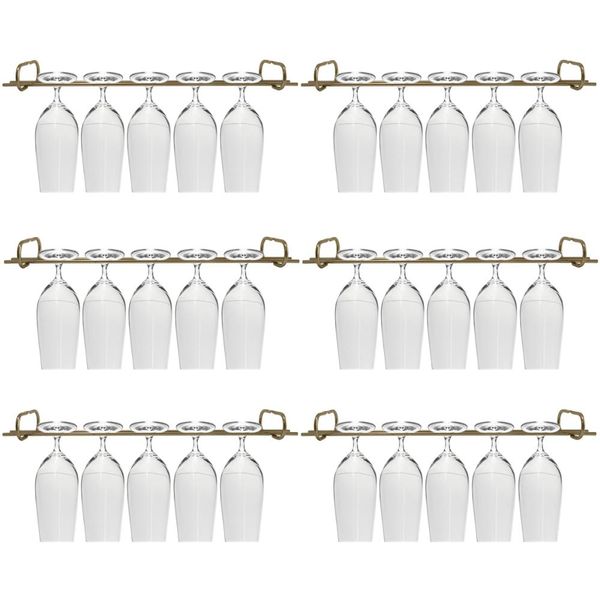 Conjunto 6 Organizadores Porta Taças 42cm Suportes Para Pendurar Taças Dourado
