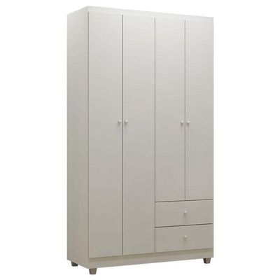 Quarto De Bebê Louise 4 Portas Com Berço Doce Sonho 100 Rodízio Branco Brilho - Ajl