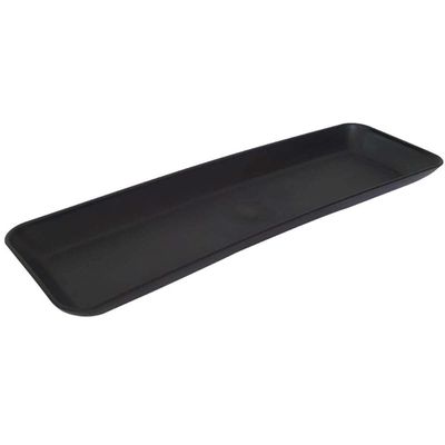 Kit 6 Petisqueiras Retangulares Prato De Petisco Coza Grande Preto