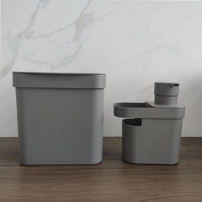 Lixeira Para Pia De Cozinha 4,7L E Dispenser Porta Detergente E Organizador 650ml OU Chumbo