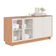 Aparador Buffet Vitoria 2 Portas Mdp 2 Vidro E Prateleiras Freijo-off White Freijo-off White