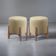 Kit 2 Puff Decorativo Para Sala Redondo Luxo Dallas Veludo Bege