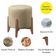 Kit 2 Puff Decorativo Para Sala Redondo Luxo Dallas Veludo Bege