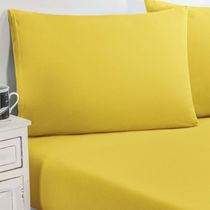 Jogo De Cama Malha Lençol 100% Algodão Gran Moratta 3 Peças King - cor principal Amarelo