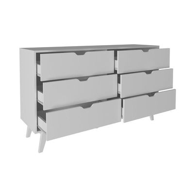 Cômoda De 136cm Com 6 Gavetas E Pé Cônico Branco