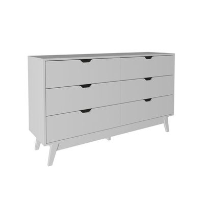 Cômoda De 136cm Com 6 Gavetas E Pé Cônico Branco