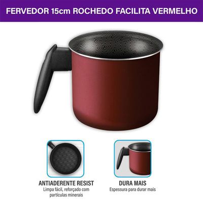 Fervedor Rochedo Facilita 15cm Vermelho Vermelho
