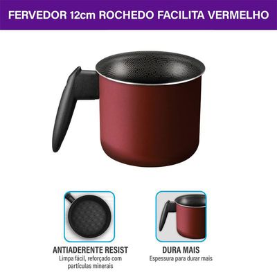 Fervedor Rochedo Facilita 12cm Vermelho Vermelho