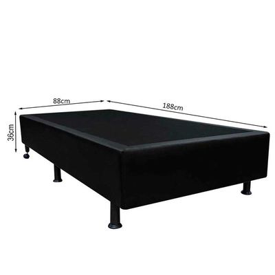 Base Box Para Cama Solteiro 88x188cm Liz S05 Sintético Preto - Mpozenato