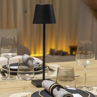 Luminária de mesa tátil regulável Copa&Cia Ross 37,5cm preta