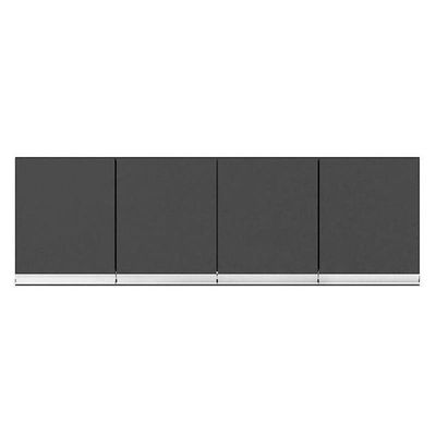 Armário Aéreo Para Cozinha Andréia 4 Portas 150 Cm Cinza Fosco - Ajl