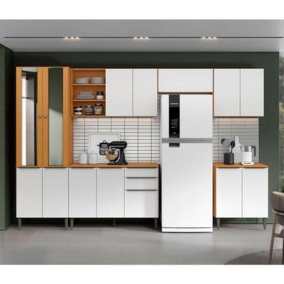 Cozinha Modulada Luana Composição 5 Cinamomo Branco - Aramóveis