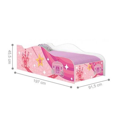 Cama Carro Fun Adesivada Carruagem E Castelo Solteiro