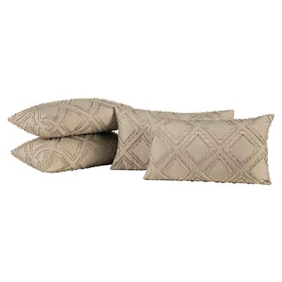 Almofadas Cheias Aveline 60cm X 30cm 04 Peças - Caqui - Acabamento Refinado