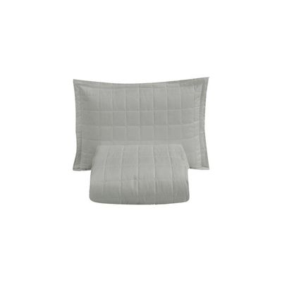 Kit Cobre Leito Matelado Dupla Face Soft 2 Peças Solteiro 100% Poliéster - acabamento com tonalidade Cinza