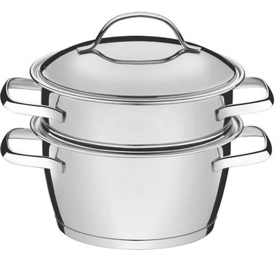 Cuscuzeira Allegra Tramontina Inox Fundo Triplo 2 Peças Caçarola Cozi Vapor