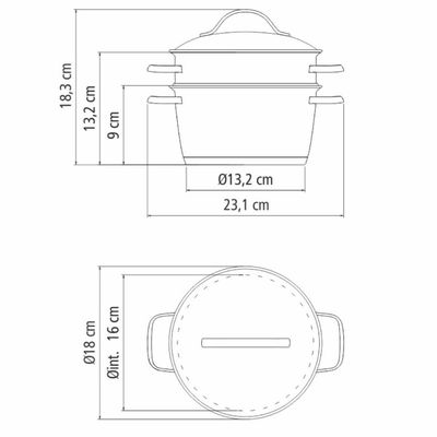 Cuscuzeira Allegra Tramontina Inox Fundo Triplo 2 Peças Caçarola Cozi Vapor
