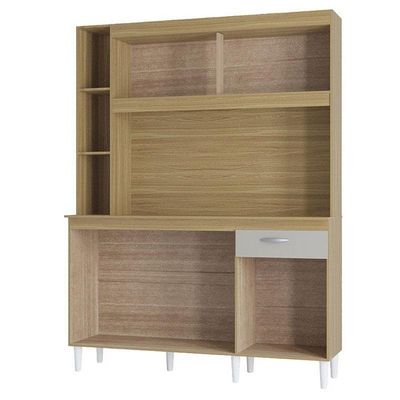 Cozinha Kit Duda 140 Cm Damasco Ripado Off White- Poquema